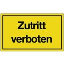 Hinweiszeichen Zutritt verboten L250xB150 mm gelb schwarz Kunststoff