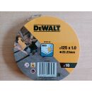 DeWaltTrennscheibe DT3507-QZ Edelstahl flach 125 mm x1.0mm Pack &agrave; 10 Stk