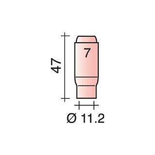Keramische Gasd&uuml;se Gr. 7 Standard D. 11,2 mm L&auml;nge 47 mm TRAFIMET