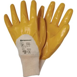 Handschuhe Ems gelb besonders hochwertige Nitrilbeschichtung EN 388 PSA-Kategorie II PROMAT