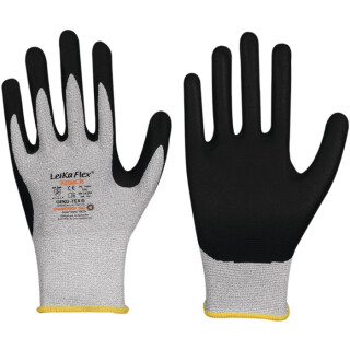 Handschuhe LeikaFlex&reg; Touch 1464 grau/schwarz EN 388 PSA-Kategorie II Nylon/Karbon mit Mikro-Schaum-Nitril LEIPOLD Gr. 10