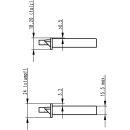 Zimmert&uuml;r-Einsteckschloss 0415 PZW 20/ 55/72/8 mm DIN rechts silber abgerundet Klasse 2 Zinkdruckgruss BKS