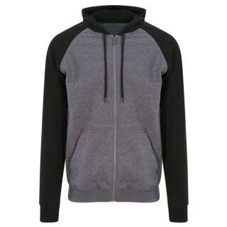 Sweatshirt Jacke Hoodie 280 g/m&sup2; schwarz/grau Gr. S
